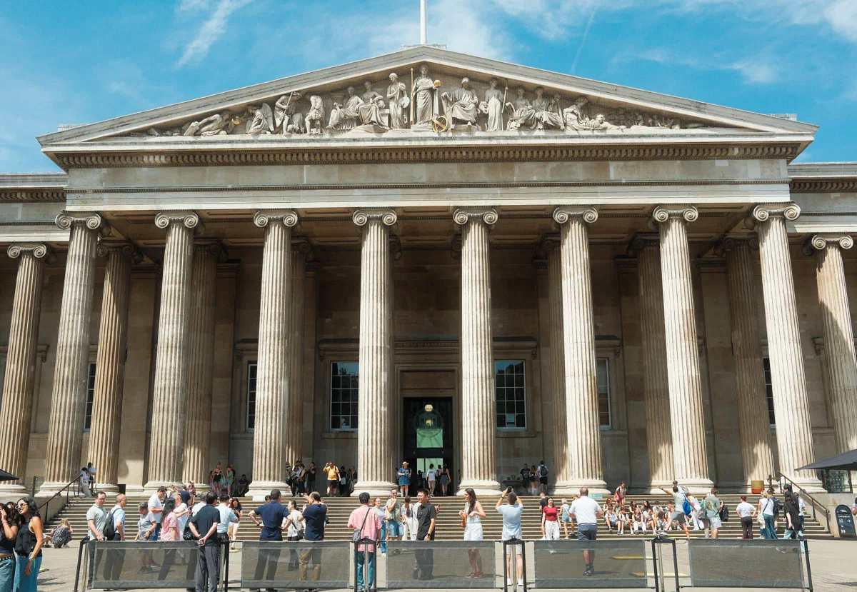 The Greek Revival portico of the British Museum.